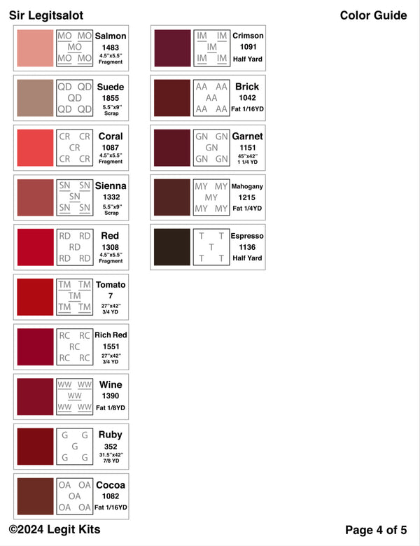 Sir Legitsalot Quilt Kit