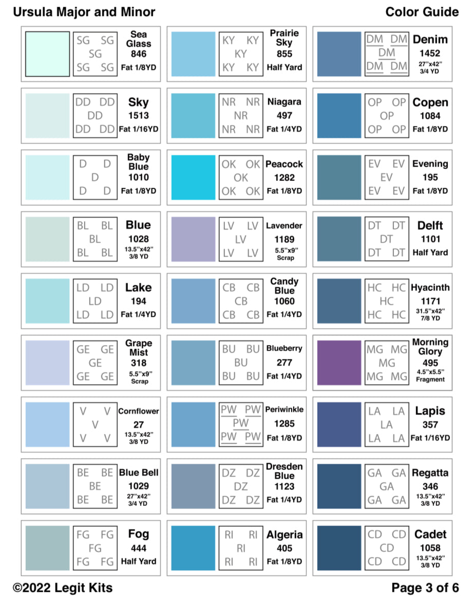 Ursula Major and Minor Pattern