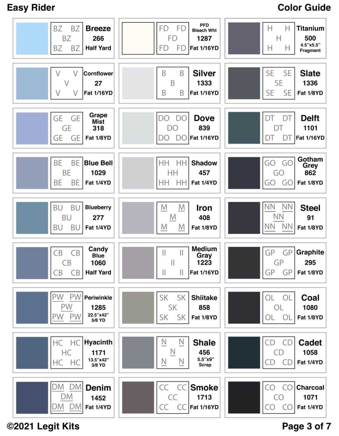 Easy Rider Fabric Pack
