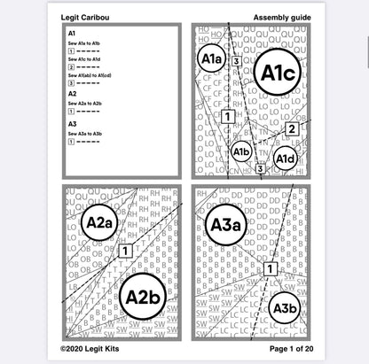 Legit Kits assembly guide.  Shows the sequence for finishing complex blocks.