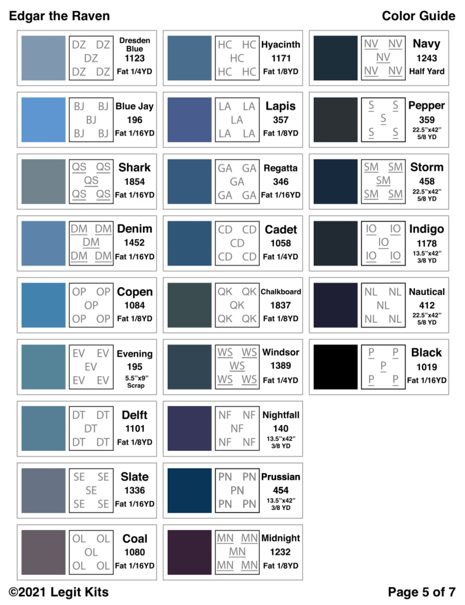 Edgar the Raven Fabric Pack